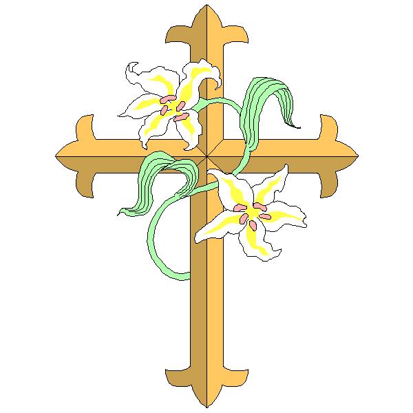 Cross With Lilies
